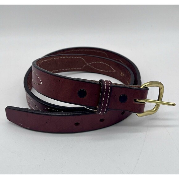 Accessories - TORY Slim Brown English Bridle Leather Belt - Made in USA - Women's Size 32